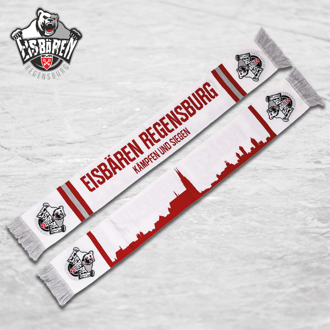 Eisbären Fanschal weiß - Silhouette / Kämpfen und Siegen