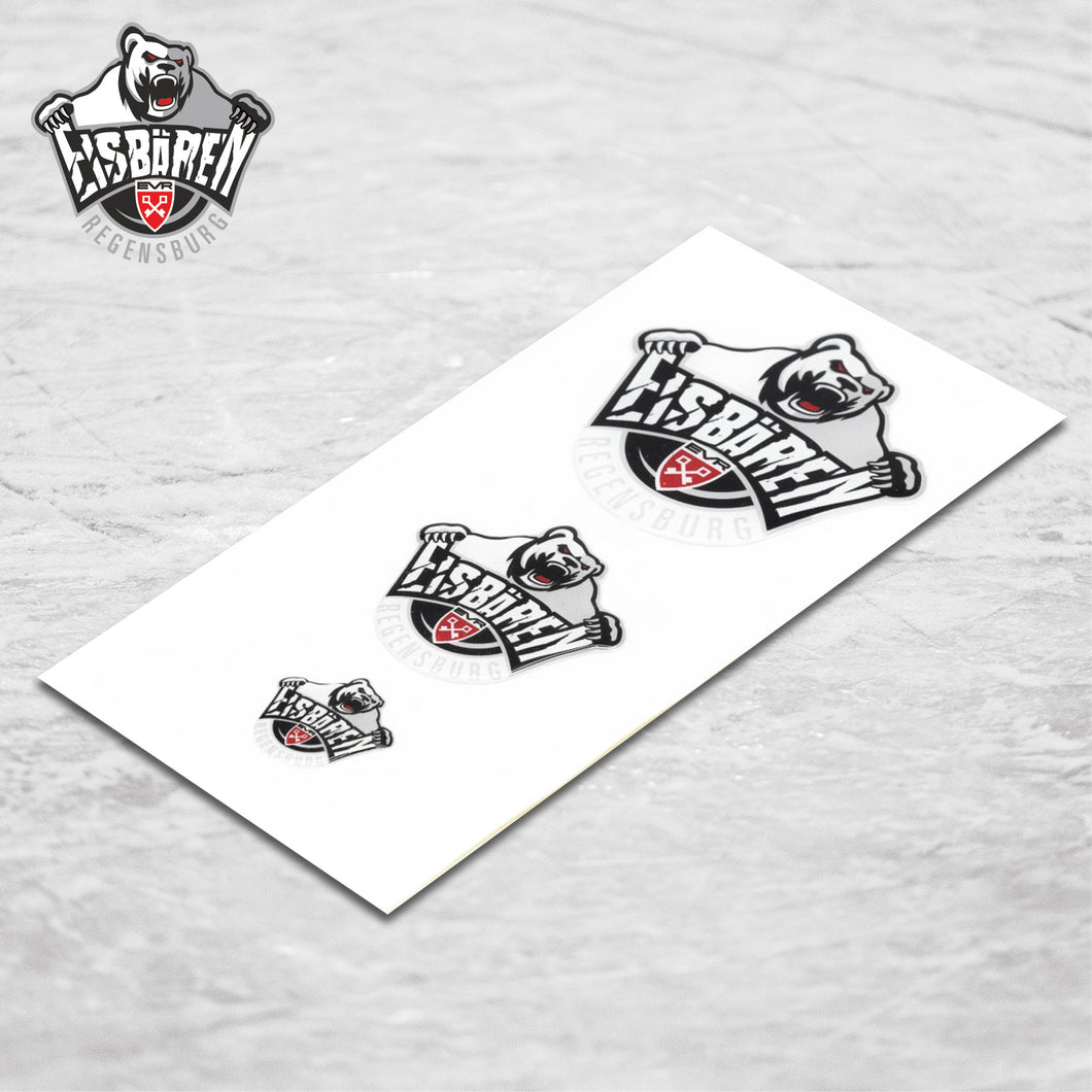 Eisbären Aufkleberkarte 3er Set mit 3D Logo